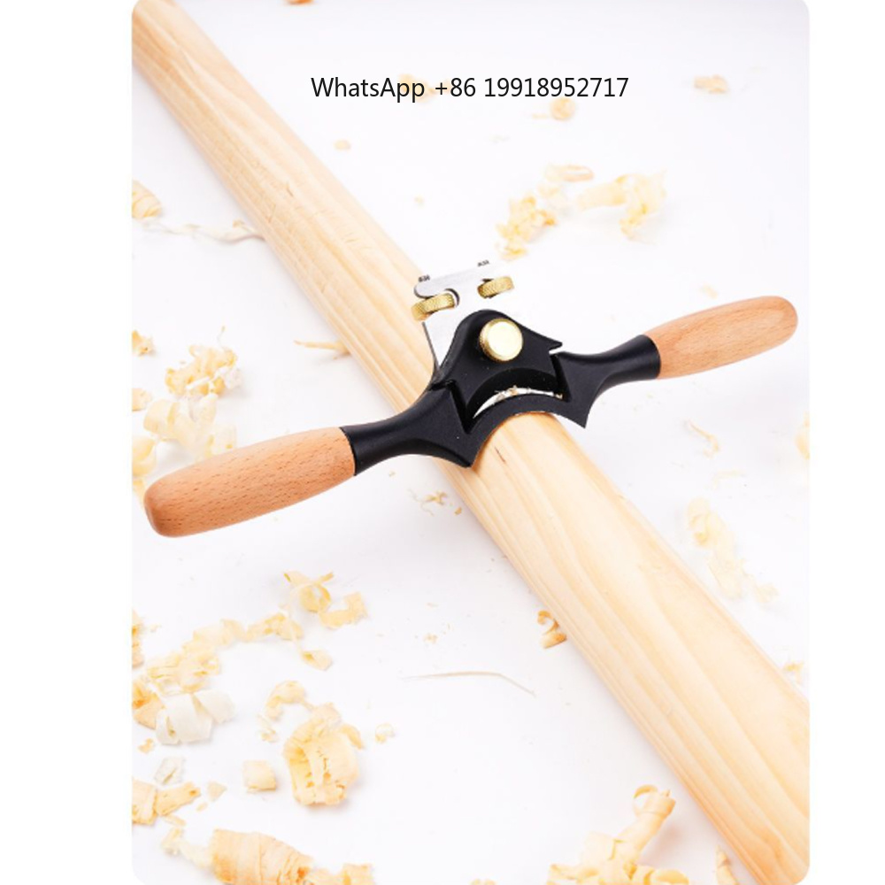 Spoke Shave Round - 半円形の外側丸型スポークシェーブ、ブナ材ハンドル付き木製ロッドエッジトリミングツール、大工用手工具、凹底プレーン