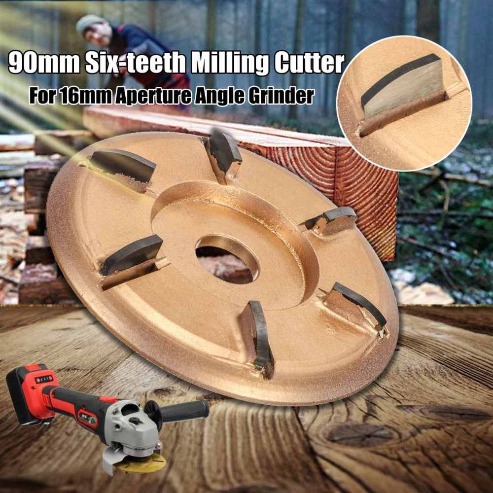 Woodworking Edge Corner Planer - 6アーク歯フライス,木彫りディスクツール,16mm絞りアングルグラインダー,研磨,アーク6t