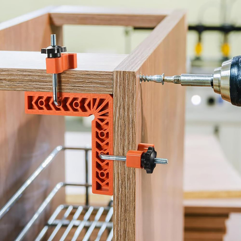 Woodworking Right Angle Clamp - 3/4/6/8インチ 90 ° 直角ロケータークランプ木工用固定クリップ多機能L字型直角ロケーターハンドツール