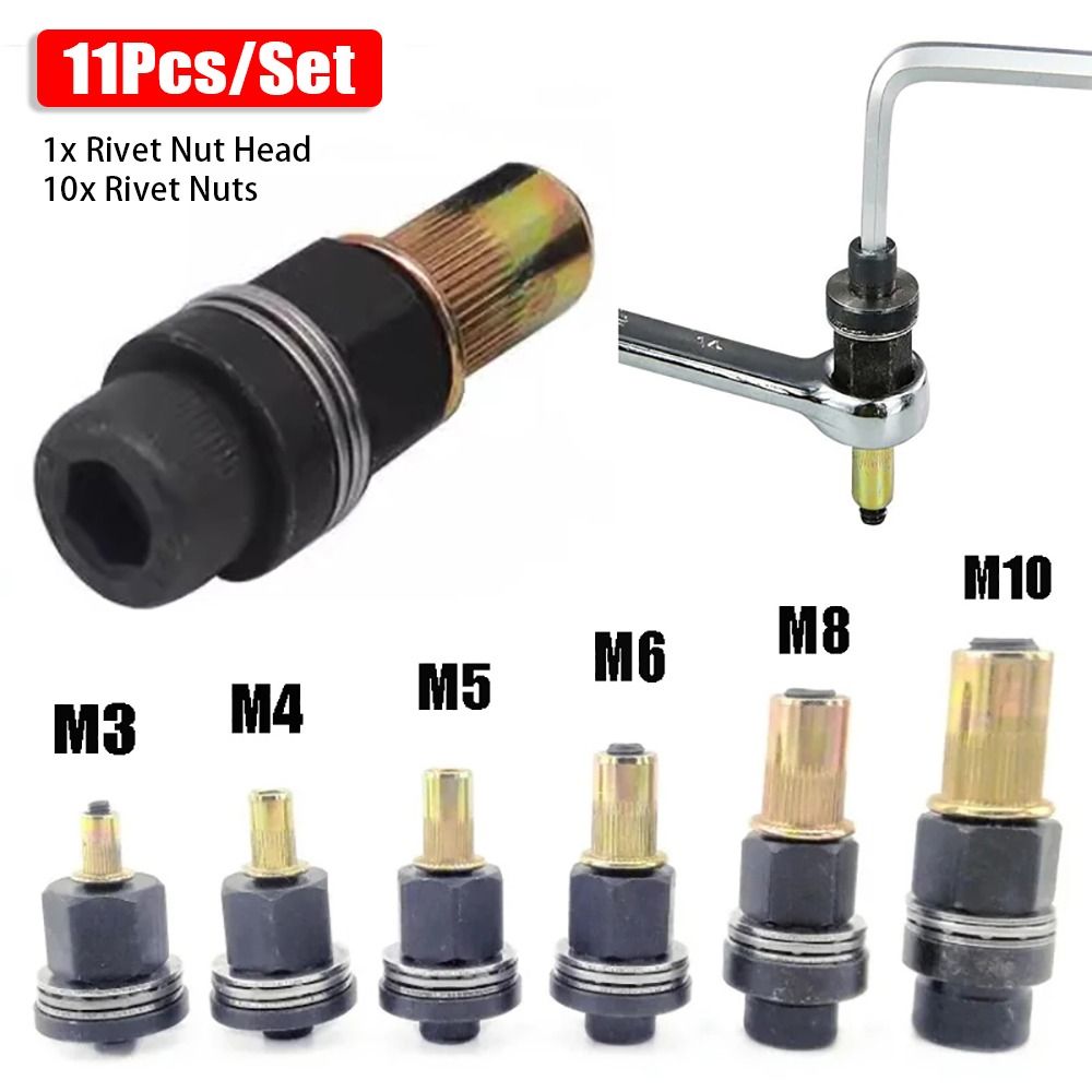 Woodworking Tool Stores - 11個/セット マンドレルステープルハンドリベットナット M3 M4 M5 M6