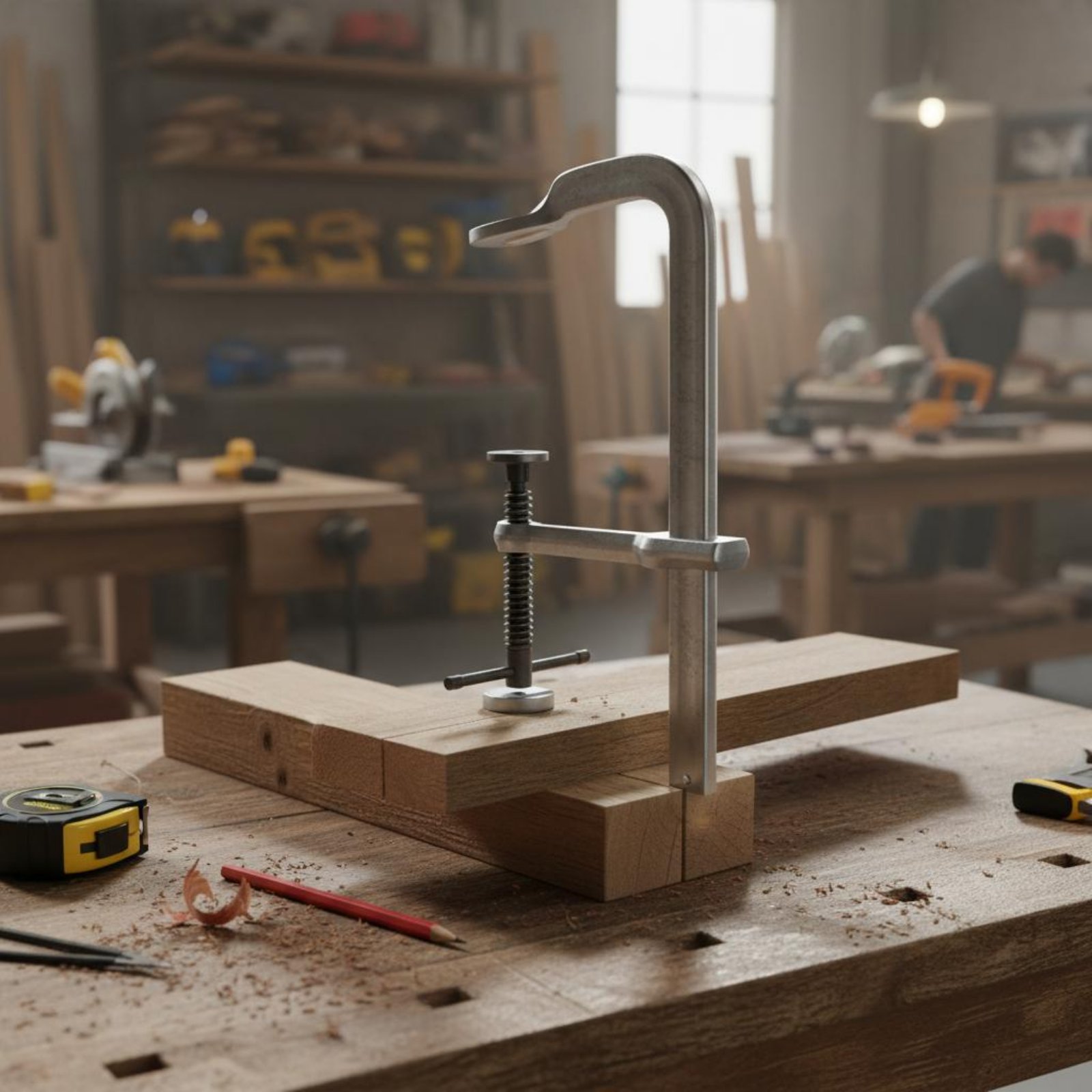 Woodworking Workshop Design - ヘビーデューティーFクランプ 厚みのある工業用Fデザインクランプ ハンドツール 高いクランプ力 長持ちする木工、作業場用