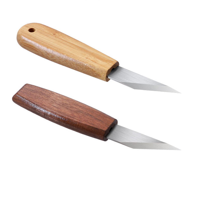 Woodworking Manufacturing - 手作り精密彫刻ナイフ CRVブレード シャープポイント ウォールナットウッドハンドル 竹ハンドル 木工彫刻ツール
