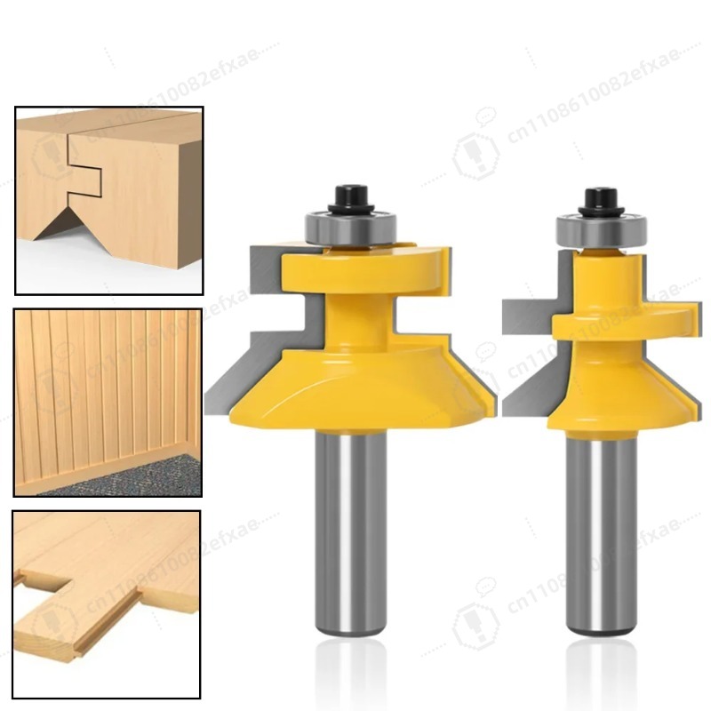 Woodworking Quotes - 2個セット 1/2インチシャンク V溝＆タングルータービットセット 12.7mm 木工用マッチングジョインター カッター