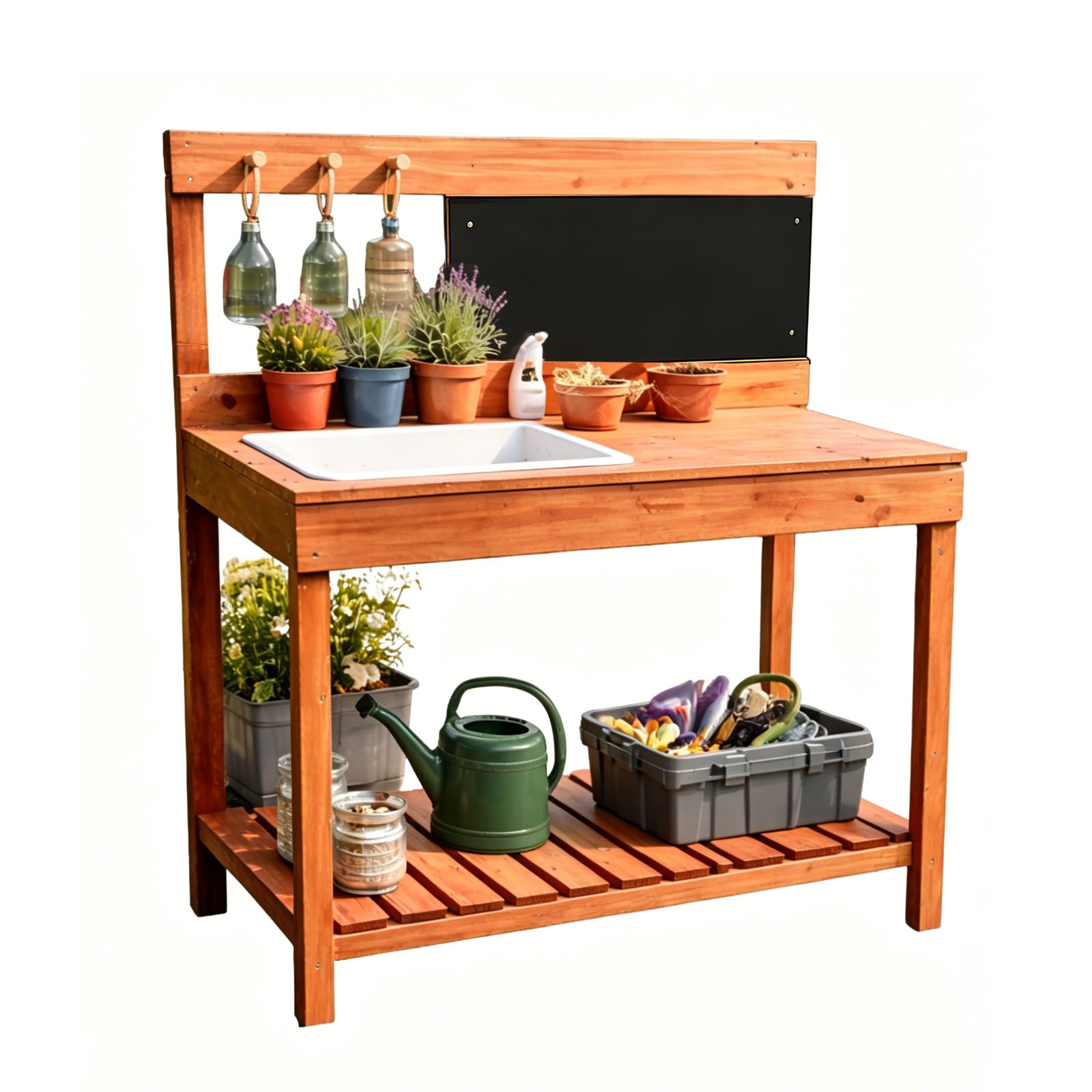 Woodworking For Kids - 木製植木鉢台子供用屋外屋内庭園植栽テーブル作業台子供科学教育ツール