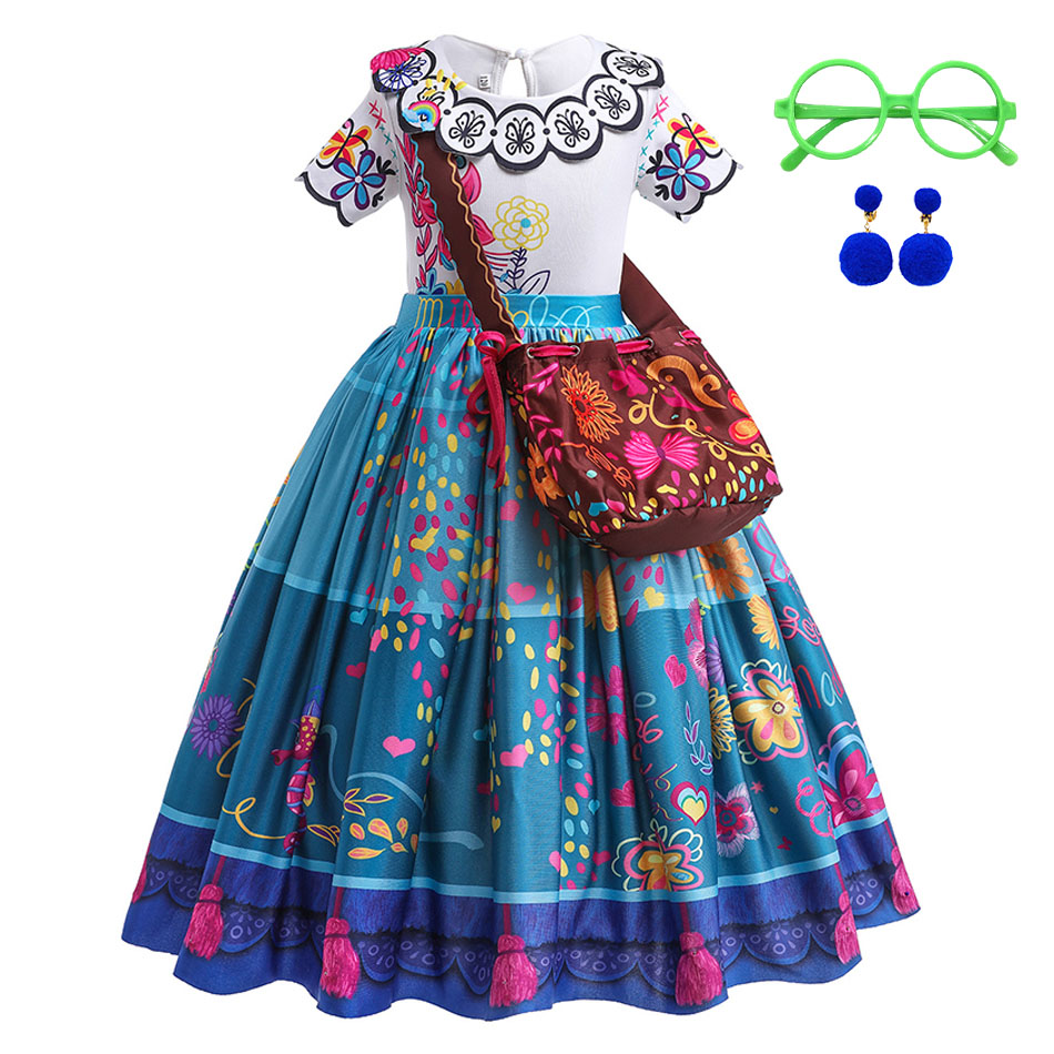 Woodworking For Kids - 女の子プリンセスコスチューム子供エンカントハロウィンスイングフレア服子供プリントミラベル漫画ファンタジーコスプレドレス 3-12Y