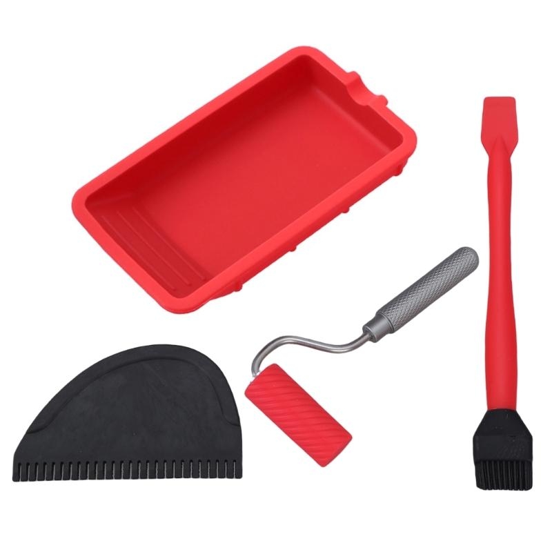 Woodworking Glue Applicator - 木工ブラシツールセットソフトシリコーンウッド接着アプリケーター薄いスクレーパー接着トレイDIYクラフト接着剤スプレッダーブラシA2BB