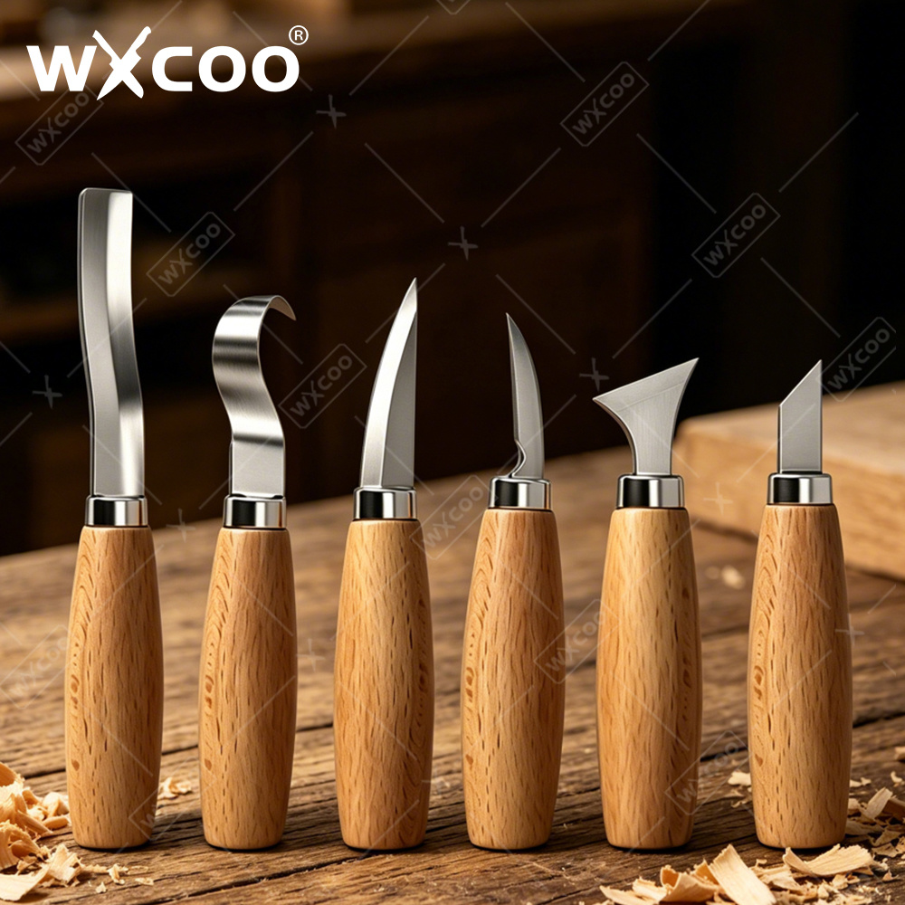 Woodworking Manufacturing - WXCOO 人間工学に基づいた木彫りフックチゼルナイフ 曲線彫刻ツール スプーン作り初心者向け プロの木工職人向け