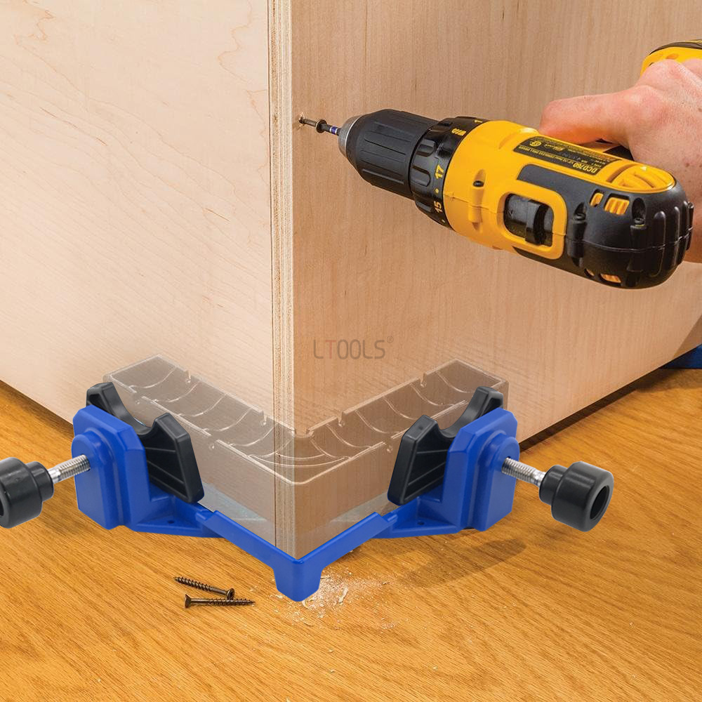 Woodworking Right Angle Clamp - 90度直角クランプセット木工コーナークランププレート固定クランプツール木工キャビネット固定作業用