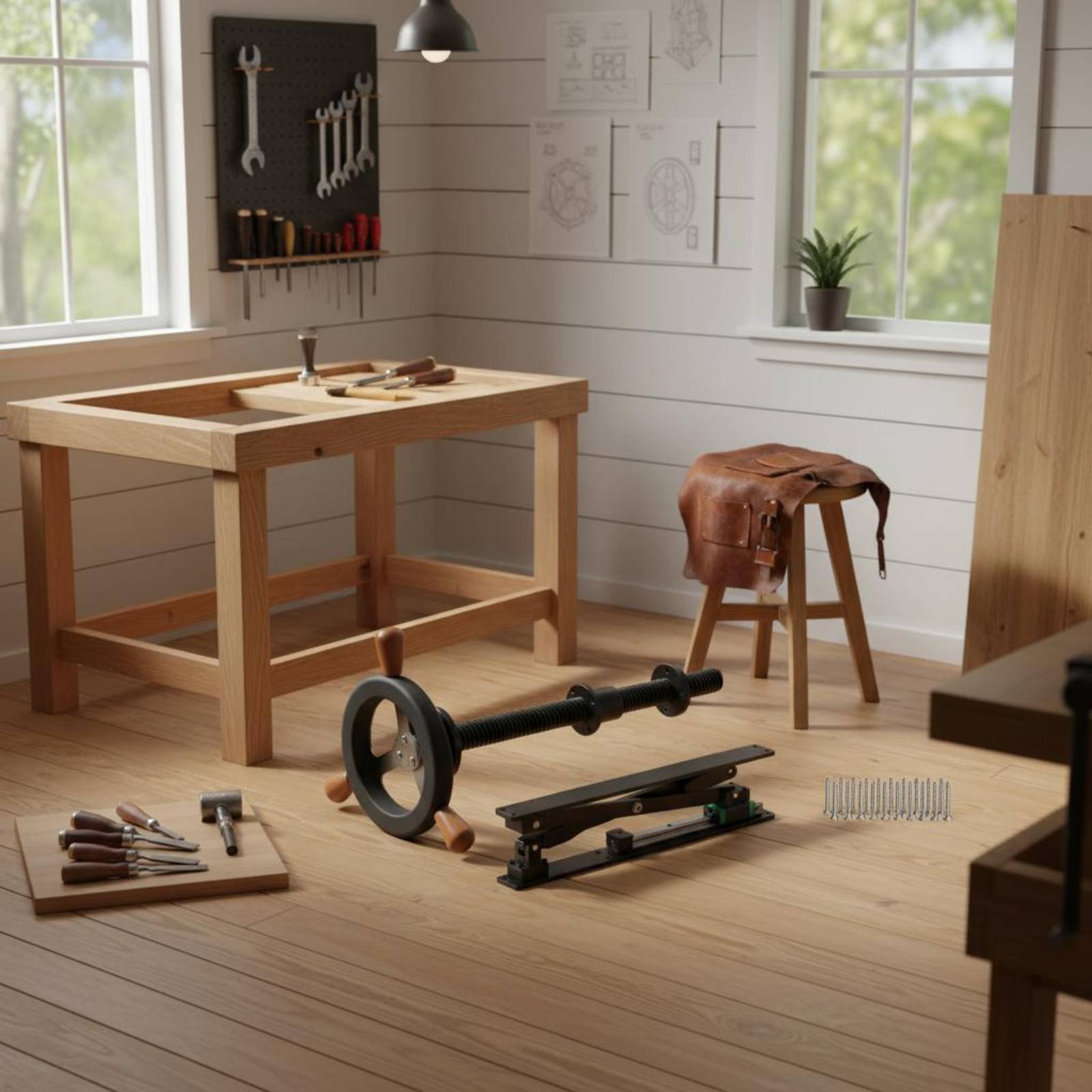 ワークベンチレッグクランプ ヨーロッパデザイン 木製レッグバ - Woodworking Workshop Design のレビューと価格