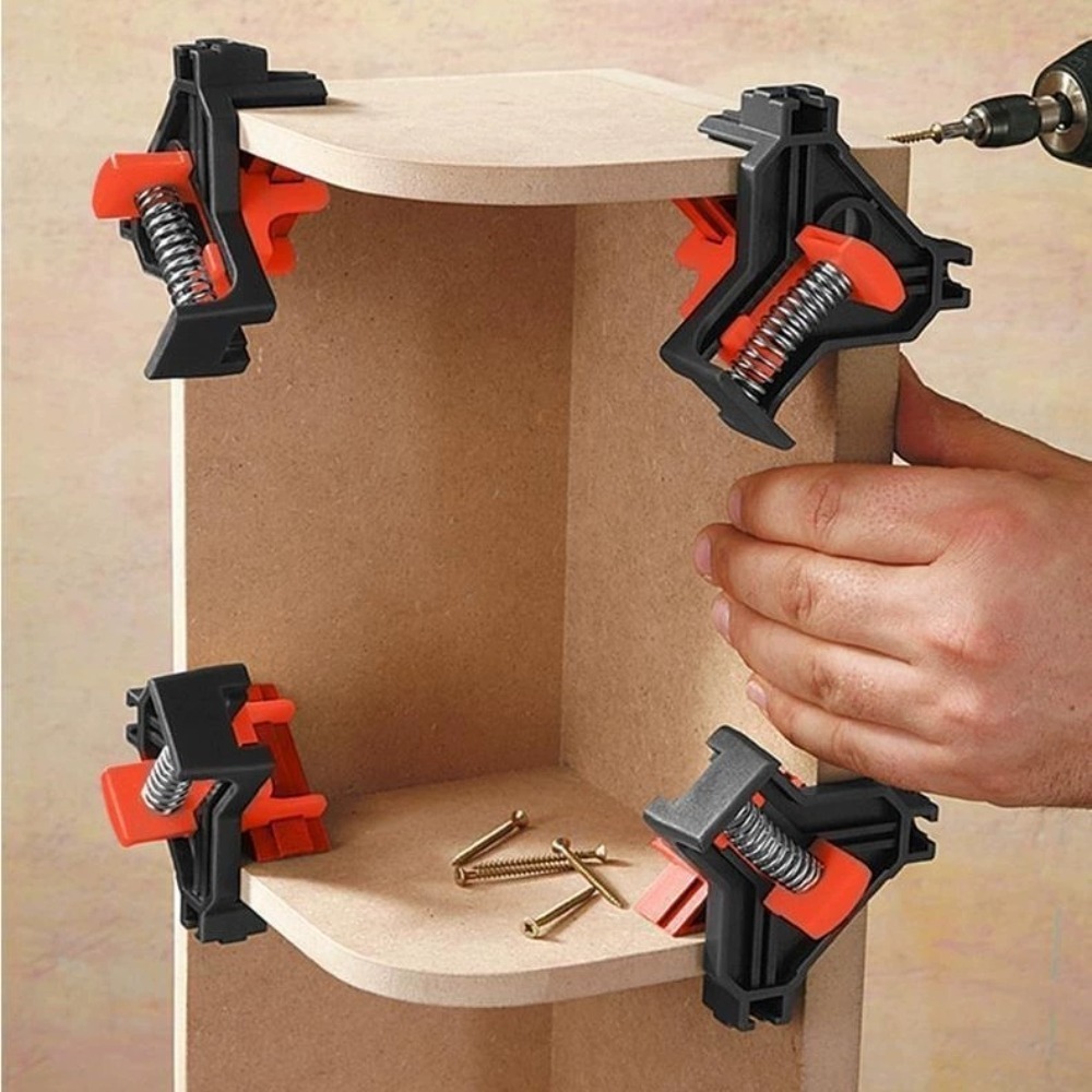 4個 90 °   直角クランプ固定クリップ額縁コーナークラ - Woodworking Right Angle Clamp のレビューと価格