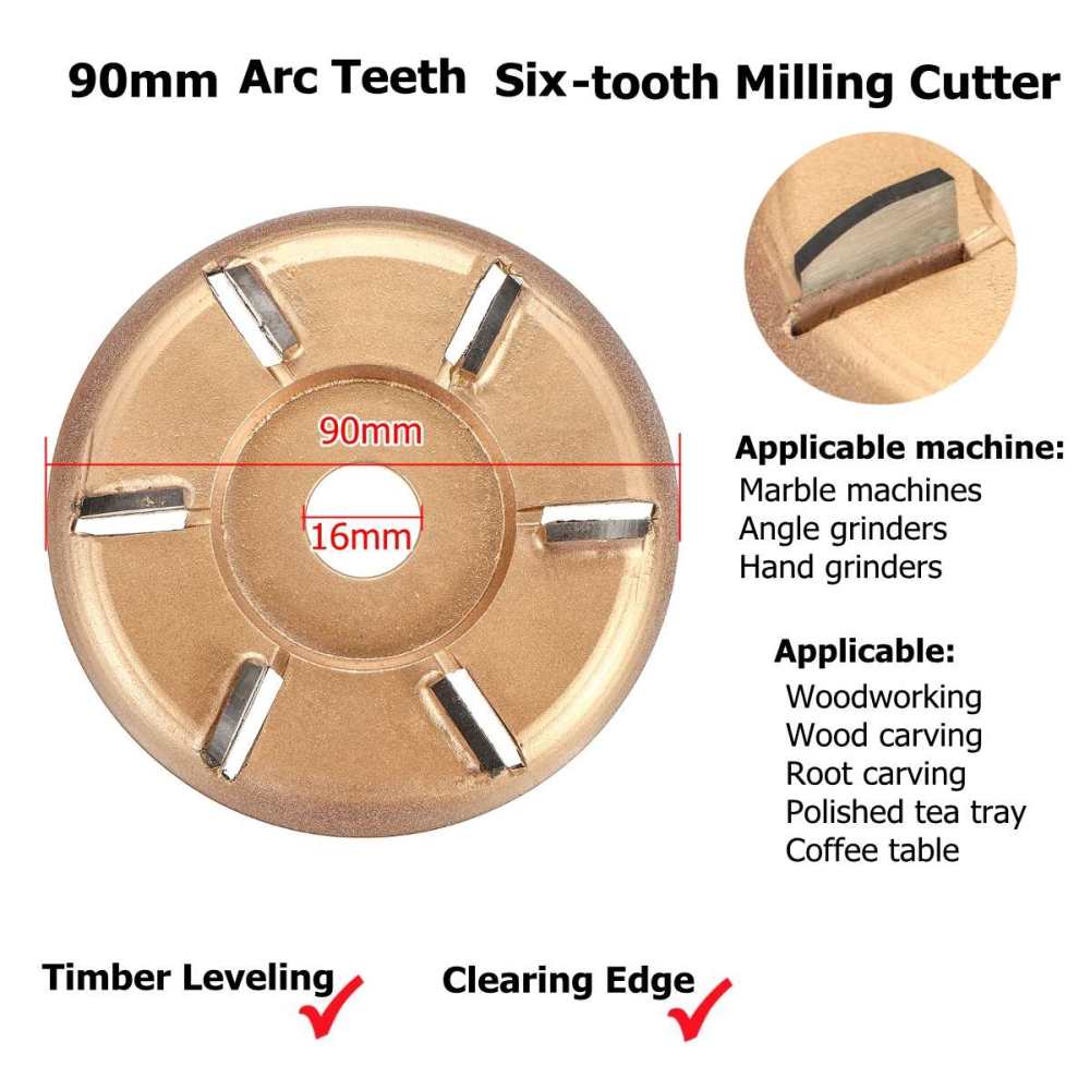6アーク歯フライス,木彫りディスクツール,16mm絞りアング - Woodworking Edge Corner Planer のレビューと価格
