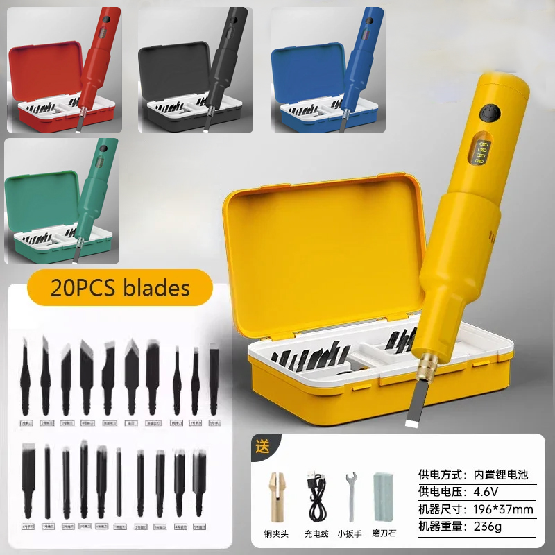 20 個の刃電気彫刻機セットチゼル木工小型ハンドヘルドリチウ - Woodworking Tool Stores のレビューと価格