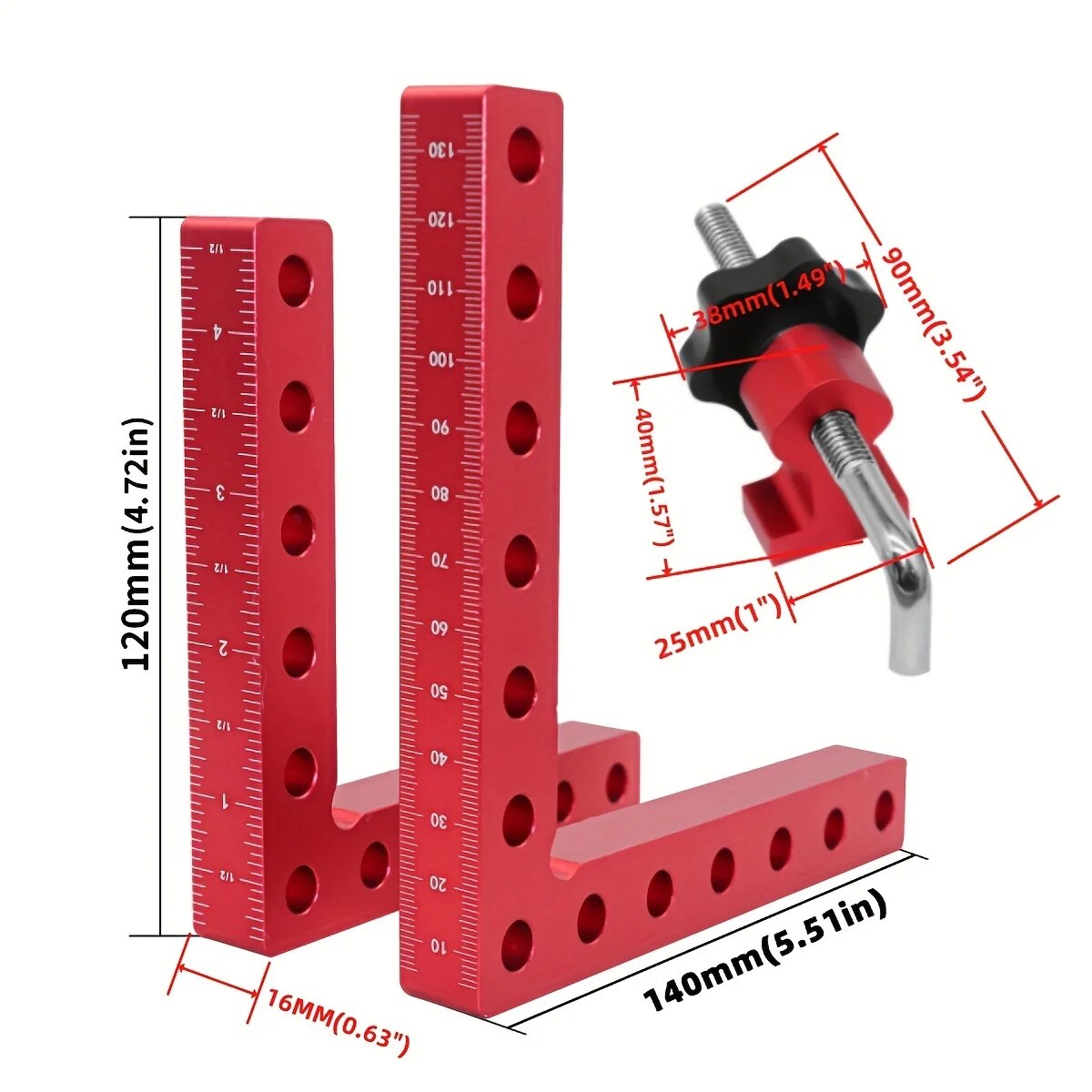 1セット90度ポジショニングスクエアアルミ合金直角クランプ木 - Woodworking Right Angle Clamp のレビューと価格
