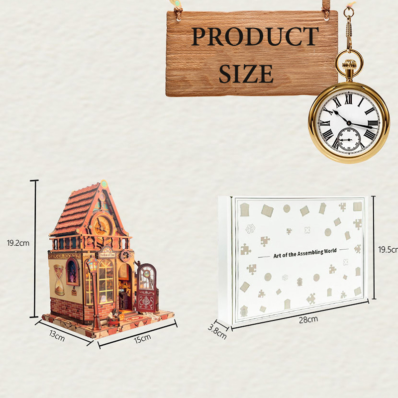 新しい木製ドールハウスタイムパビリオンミニチュアモデル家具キ - Woodworking For Kids のレビューと価格