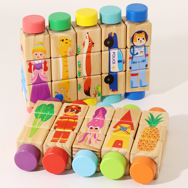 1 個ベビー木製回転動物マッチング木製パズルおもちゃ早期教育 - Woodworking For Kids のレビューと価格