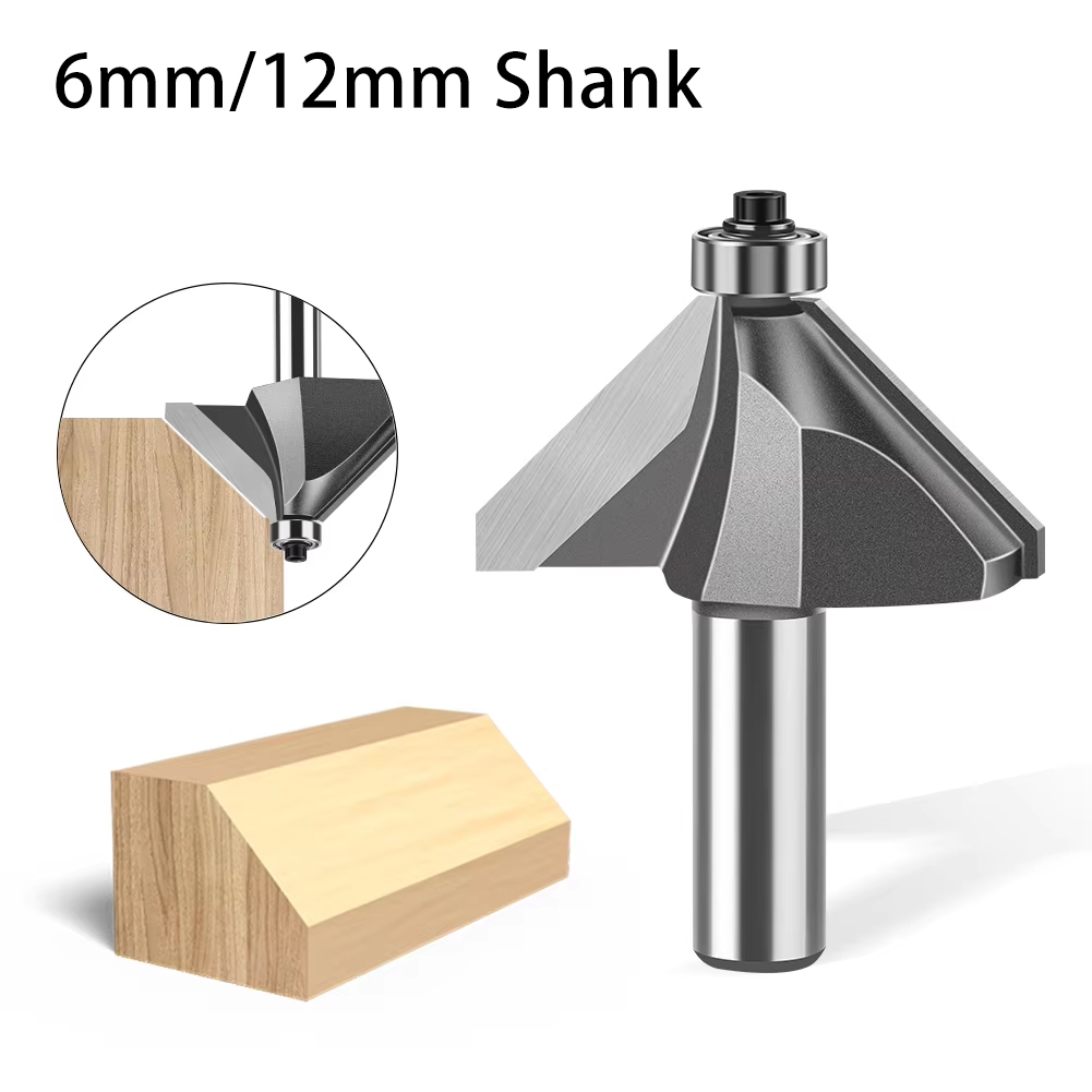 6mm 12mmシャンク 45度ベベルルータービット 木工用 - Woodworking Edge Corner Planer のレビューと価格