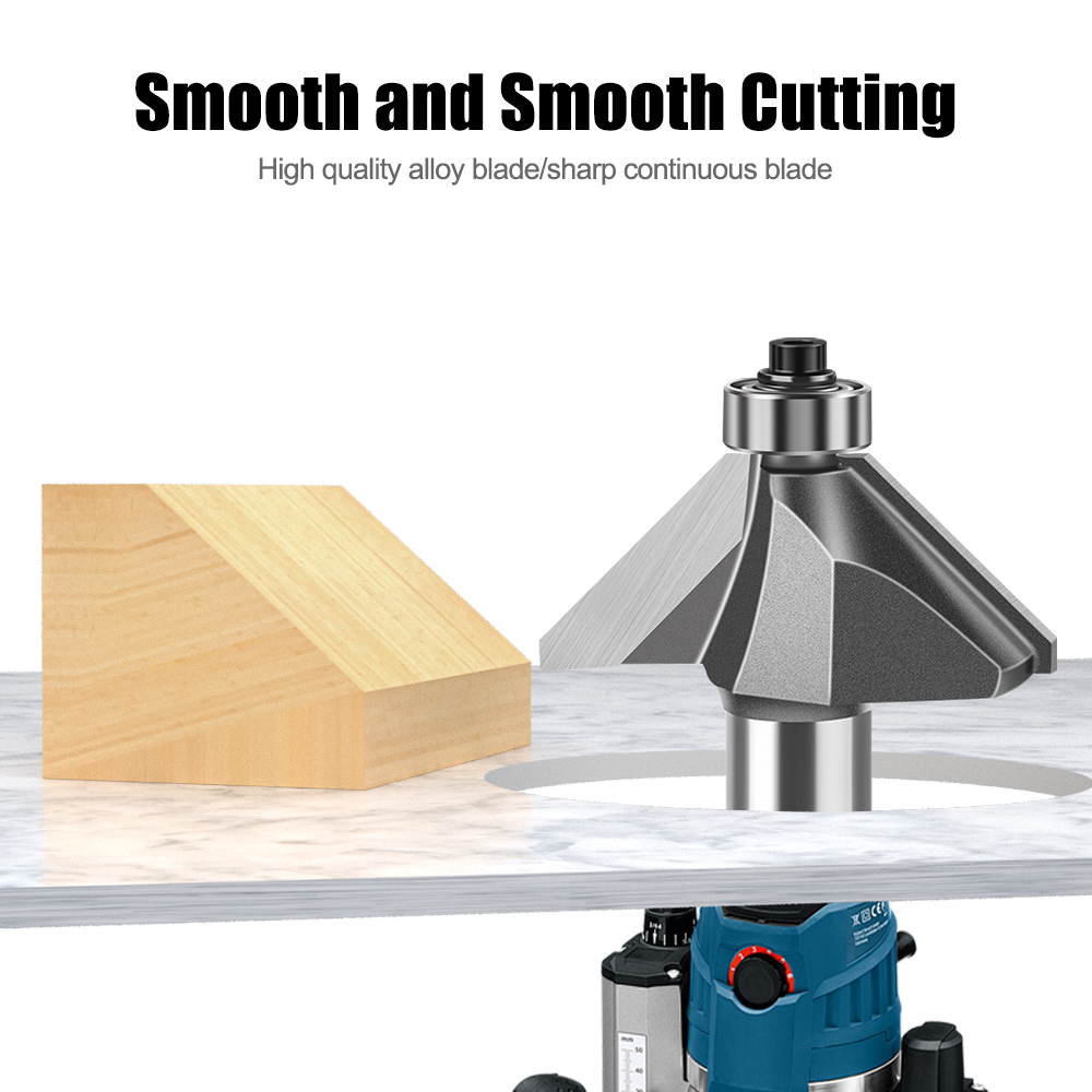 6mm 12mmシャンク 45度ベベルルータービット 木工用 - Woodworking Edge Corner Planer のレビューと価格