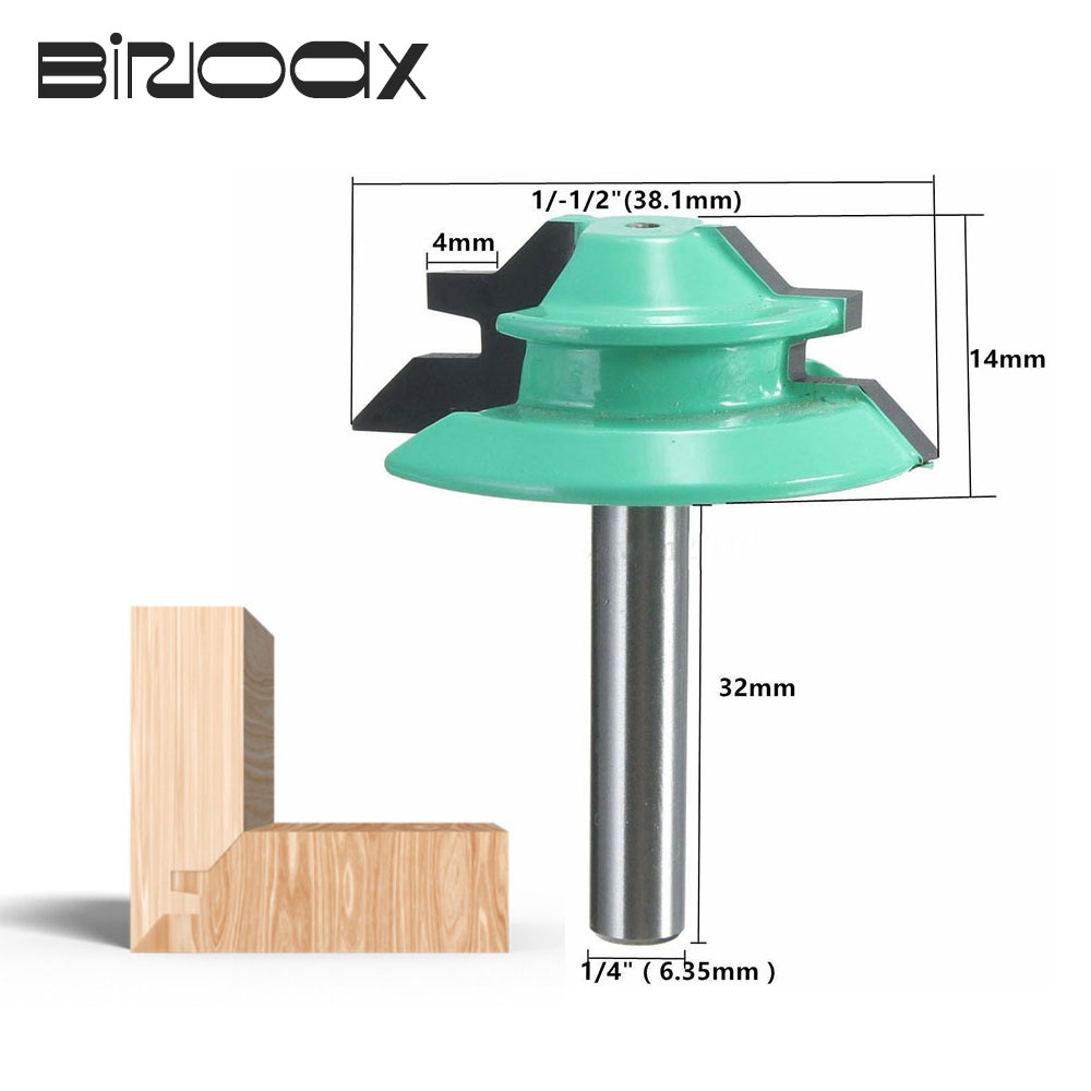 1/4インチシャンク45度ロックマイタールータービット、ほぞ - Woodworking Quotes のレビューと価格