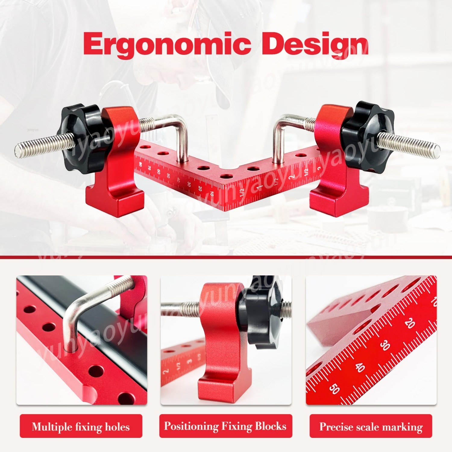 90度直角位置決めスクエアアルミ合金木工コーナークランプ（キ - Woodworking Right Angle Clamp のレビューと価格