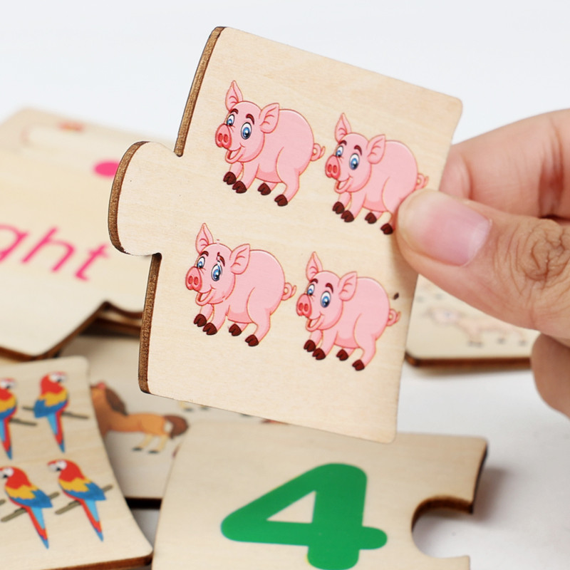 子供向け鉄箱ナンバー啓発ペアリング木製動物フードパズルボード - Woodworking For Kids のレビューと価格