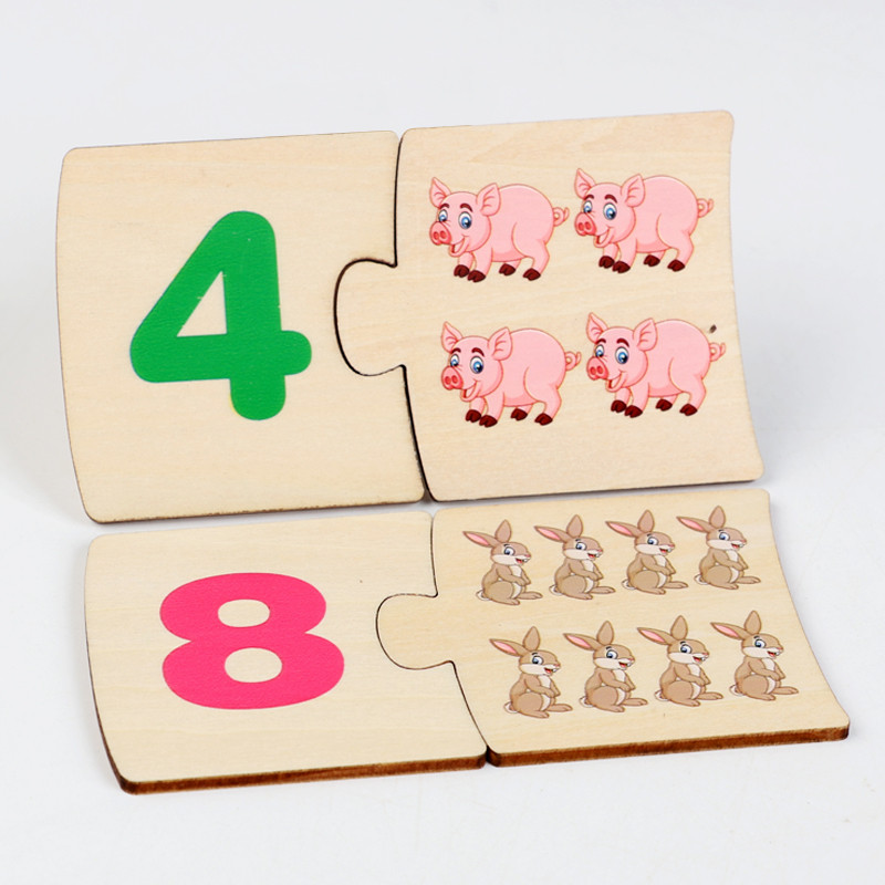 子供向け鉄箱ナンバー啓発ペアリング木製動物フードパズルボード - Woodworking For Kids のレビューと価格