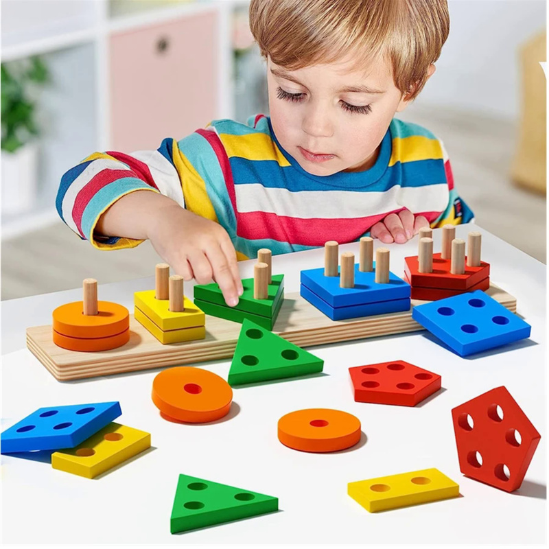 モンテッソーリ木のおもちゃ色形状マッチングパズルゲームカラフ - Woodworking For Kids のレビューと価格