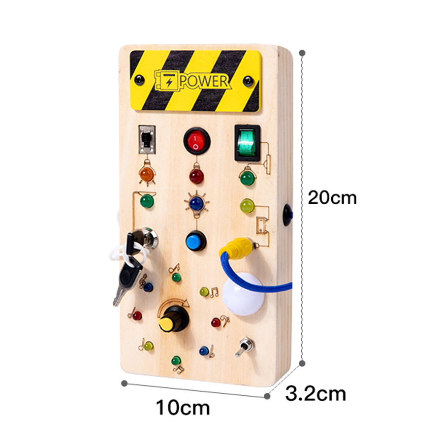 モンテッソーリビジーボード感覚おもちゃ木製 LED ライトス - Woodworking For Kids のレビューと価格