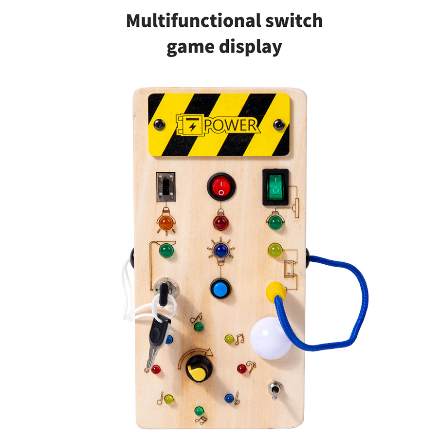 モンテッソーリビジーボード感覚おもちゃ木製 LED ライトス - Woodworking For Kids のレビューと価格